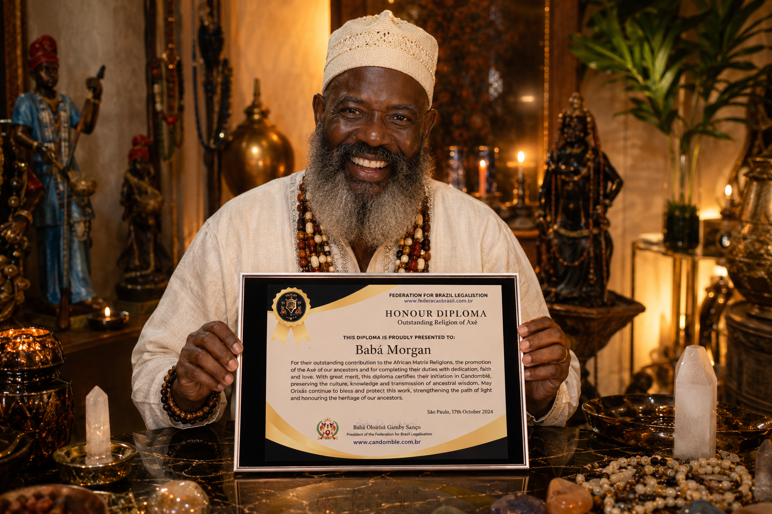 Babá Morgan certified spiritual healer
